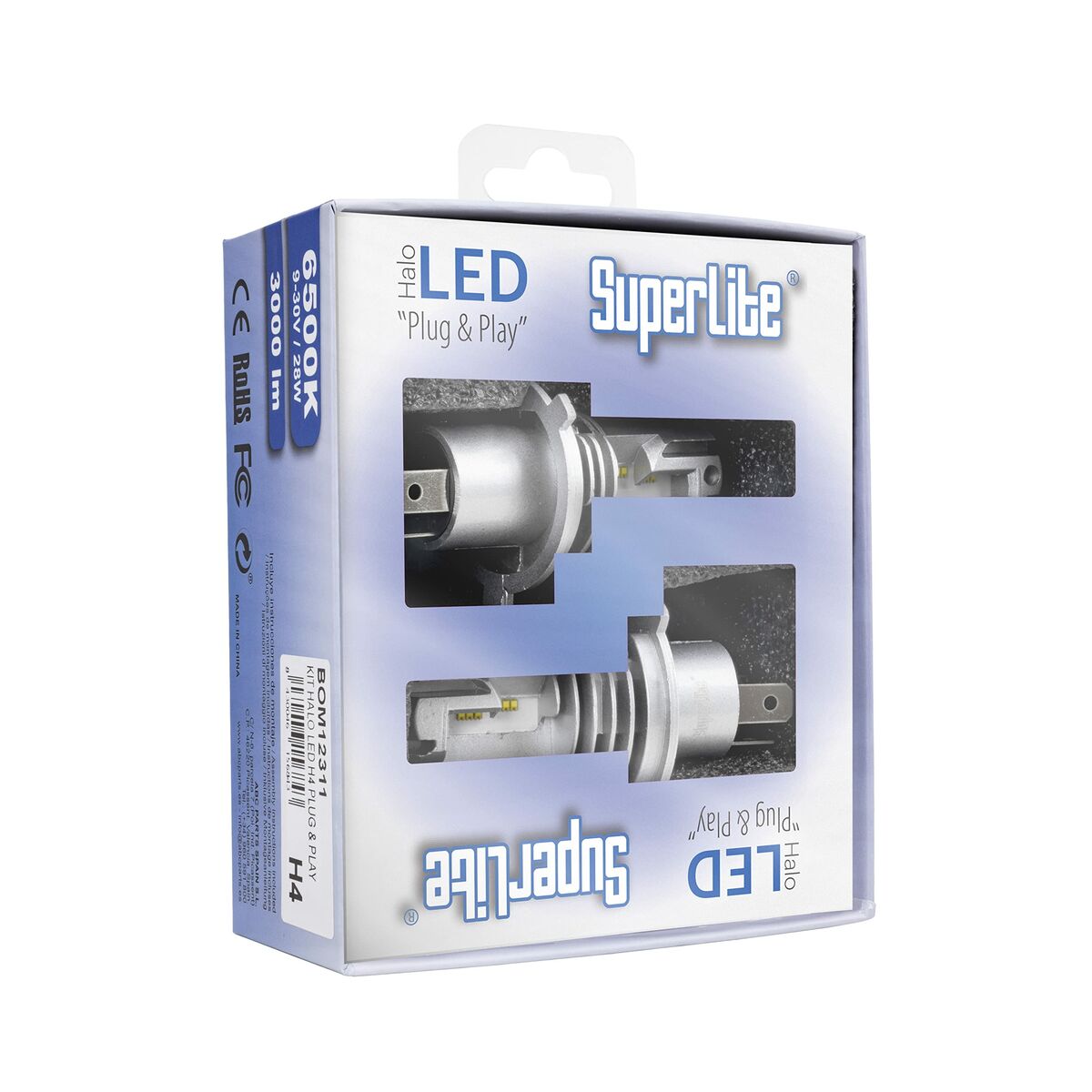 Halogen LED conversion kit Superlite BOM12311 H4 28 W 6500 K LED (2 Units)-5